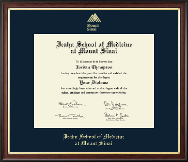 Icahn School of Medicine at Mount Sinai diploma frame - Gold Embossed Diploma Frame in Studio Gold
