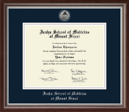 Icahn School of Medicine at Mount Sinai diploma frame - Silver Engraved Medallion Diploma Frame in Devonshire
