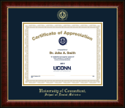 University of Connecticut School of Dental Medicine Gold Embossed Certificate Frame in Murano