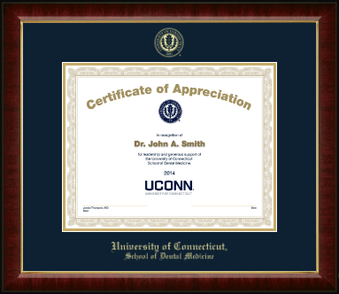 University of Connecticut certificate frame - Gold Embossed Certificate Frame in Murano