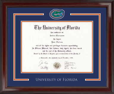 University of Florida Gator Diploma Frame - Gator Diploma Frame in Encore