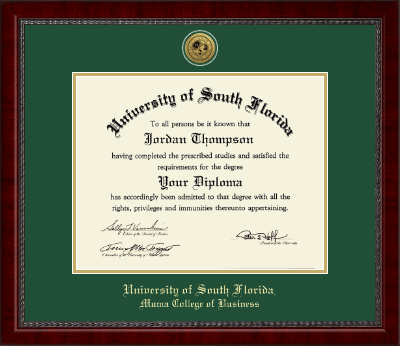 University of South Florida diploma frame - Gold Engraved Medallion Diploma Frame in Sutton