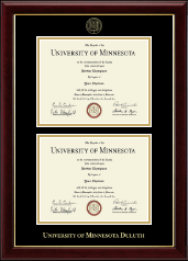 University of Minnesota Duluth Double Diploma Frame in Gallery