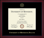 University of Minnesota Duluth Gold Embossed Achievement Edition Diploma Frame in Academy