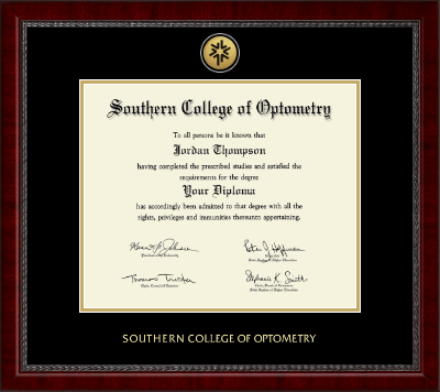 Southern College of Optometry diploma frame - Gold Engraved Medallion Diploma Frame in Sutton