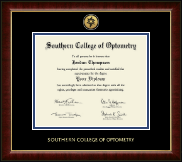 Southern College of Optometry Gold Engraved Medallion Diploma Frame in Murano