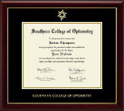 Southern College of Optometry Gold Embossed Diploma Frame in Gallery