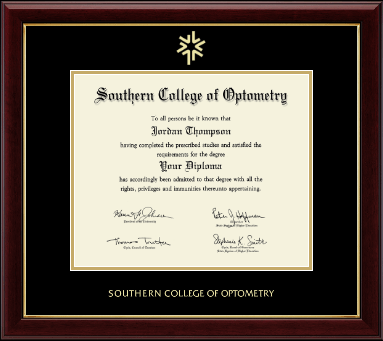 Southern College of Optometry diploma frame - Gold Embossed Diploma Frame in Gallery