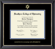 Southern College of Optometry diploma frame - Gold Embossed Diploma Frame in Noir