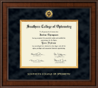 Southern College of Optometry Presidential Gold Engraved Diploma Frame in Madison
