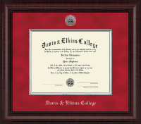 Davis & Elkins College Presidential Silver Engraved Diploma Frame in Premier