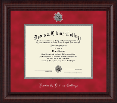 Davis & Elkins College diploma frame - Presidential Silver Engraved Diploma Frame in Premier