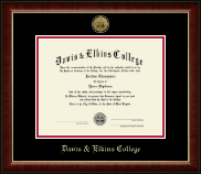Davis & Elkins College Gold Engraved Medallion Diploma Frame in Murano