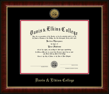Davis & Elkins College diploma frame - Gold Engraved Medallion Diploma Frame in Murano