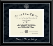 Davis & Elkins College diploma frame - Silver Embossed Diploma Frame in Onyx Silver