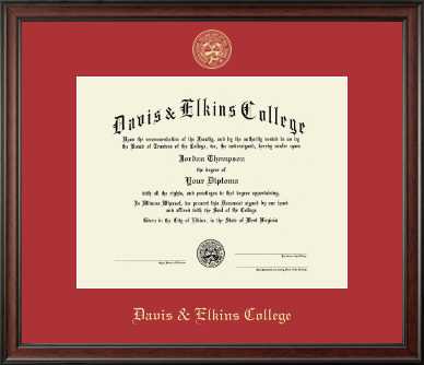 Davis & Elkins College diploma frame - Gold Embossed Diploma Frame in Studio