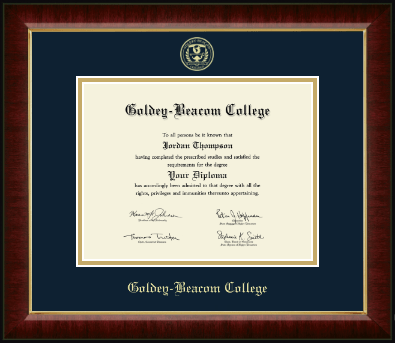 Goldey-Beacom College diploma frame - Gold Embossed Diploma Frame in Murano