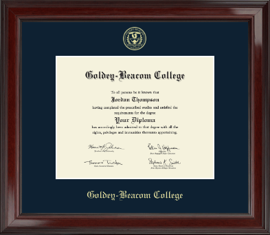 Goldey-Beacom College diploma frame - Gold Embossed Diploma Frame in Encore