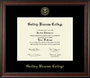 Goldey-Beacom College diploma frame - Gold Embossed Diploma Frame in Studio