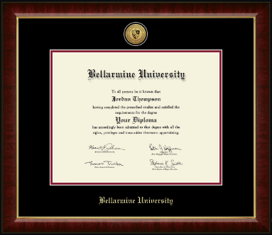 Bellarmine University diploma frame - Gold Engraved Medallion Diploma Frame in Murano