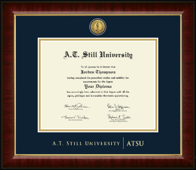 A.T. Still University diploma frame - Gold Engraved Medallion Diploma Frame in Murano