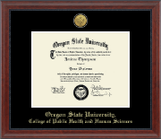 Oregon State University Gold Engraved Medallion Diploma Frame in Signature