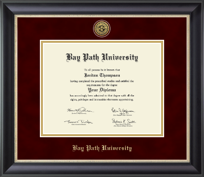 Bay Path University diploma frame - Gold Engraved Medallion Diploma Frame in Noir