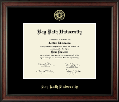 Bay Path University diploma frame - Gold Embossed Diploma Frame in Studio