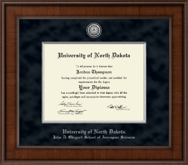 University of North Dakota diploma frame - Presidential silver Engraved Diploma Frame in Madison