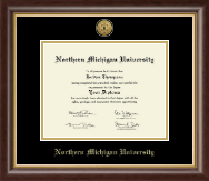 Northern Michigan University Gold Engraved Medallion Diploma Frame in Hampshire