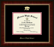 Masuk High School in Connecticut diploma frame - Gold Embossed Diploma Frame in Murano