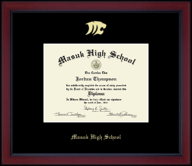 Masuk High School in Connecticut diploma frame - Gold Embossed Diploma Frame in Academy