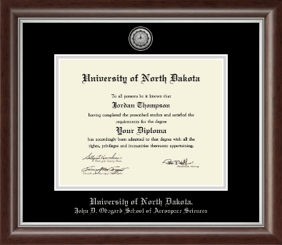 University of North Dakota diploma frame - Silver Engraved Medallion Diploma Frame in Devonshire