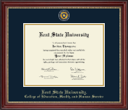 Kent State University diploma frame - Masterpiece Medallion Diploma Frame in Kensington Gold