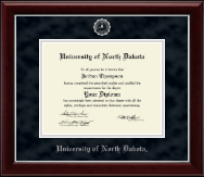 University of North Dakota Silver Embossed Diploma Frame in Gallery Silver