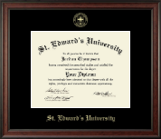 St. Edward's University diploma frame - Gold Embossed Diploma Frame in Studio