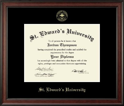 St. Edward's University diploma frame - Gold Embossed Diploma Frame in Studio