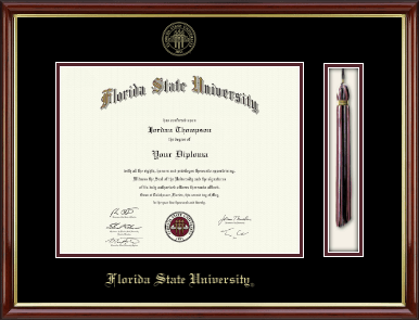 Florida State University diploma frame - Tassel & Cord Diploma Frame in Southport Gold