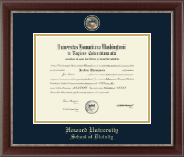 Howard University School of Law Masterpiece Medallion School of Divinity Diploma Frame in Chateau