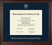 Quinsigamond Community College Gold Embossed Diploma Frame in Studio