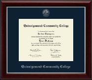 Quinsigamond Community College Silver Embossed Diploma Frame in Gallery Silver