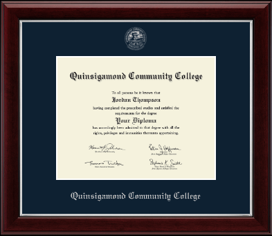 Quinsigamond Community College diploma frame - Silver Embossed Diploma Frame in Gallery Silver