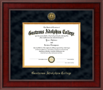 Gustavus Adolphus College Presidential Gold Engraved Diploma Frame in Jefferson
