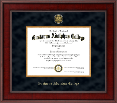 Gustavus Adolphus College diploma frame - Presidential Gold Engraved Diploma Frame in Jefferson