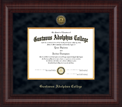 Gustavus Adolphus College diploma frame - Presidential Gold Engraved Diploma Frame in Premier