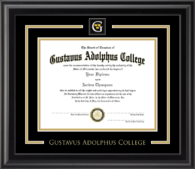 Gustavus Adolphus College diploma frame - Showcase Edition Diploma Frame in Midnight