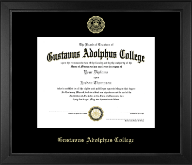 Gustavus Adolphus College diploma frame - Gold Embossed Achievement Edition Diploma Frame in Arena