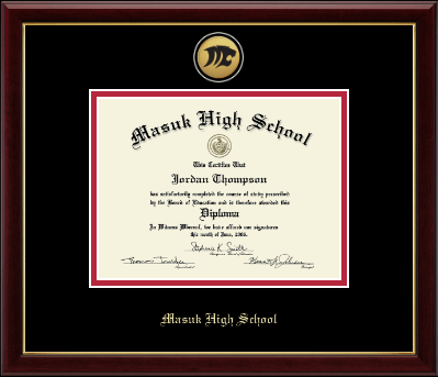 Masuk High School in Connecticut diploma frame - Gold Engraved Medallion Diploma Frame in Galleria