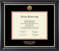 Doane University Gold Engraved Medallion Diploma Frame in Noir