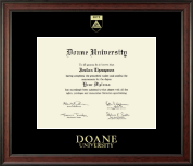 Doane University Gold Embossed Diploma Frame in Studio